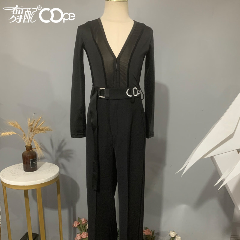 舞配男拉丁舞V领练习服