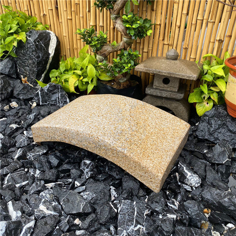 日式庭院石桥花园装饰景观石板桥整石石雕枯山水小石桥桥栏拱桥