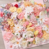 家居装 婚礼婚庆花艺 饰 手作簪花头饰花环 浅色系仿真花diy材料