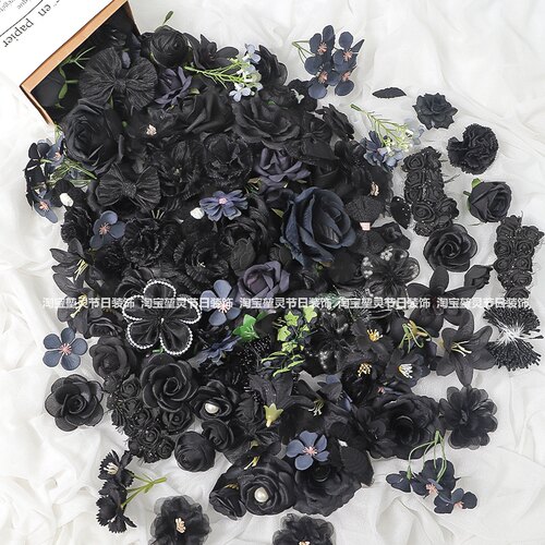 黑色花朵材料包diy手工装饰材料