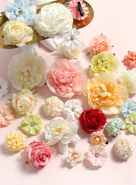 古风发夹头饰套装包 汉服唐风发饰簪花 仿真花夏日度假摄影配饰花