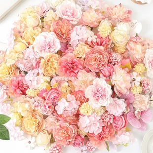 高品质玫瑰牡丹仿真花假花 diy手工簪花头饰花环服饰装扮婚庆装饰