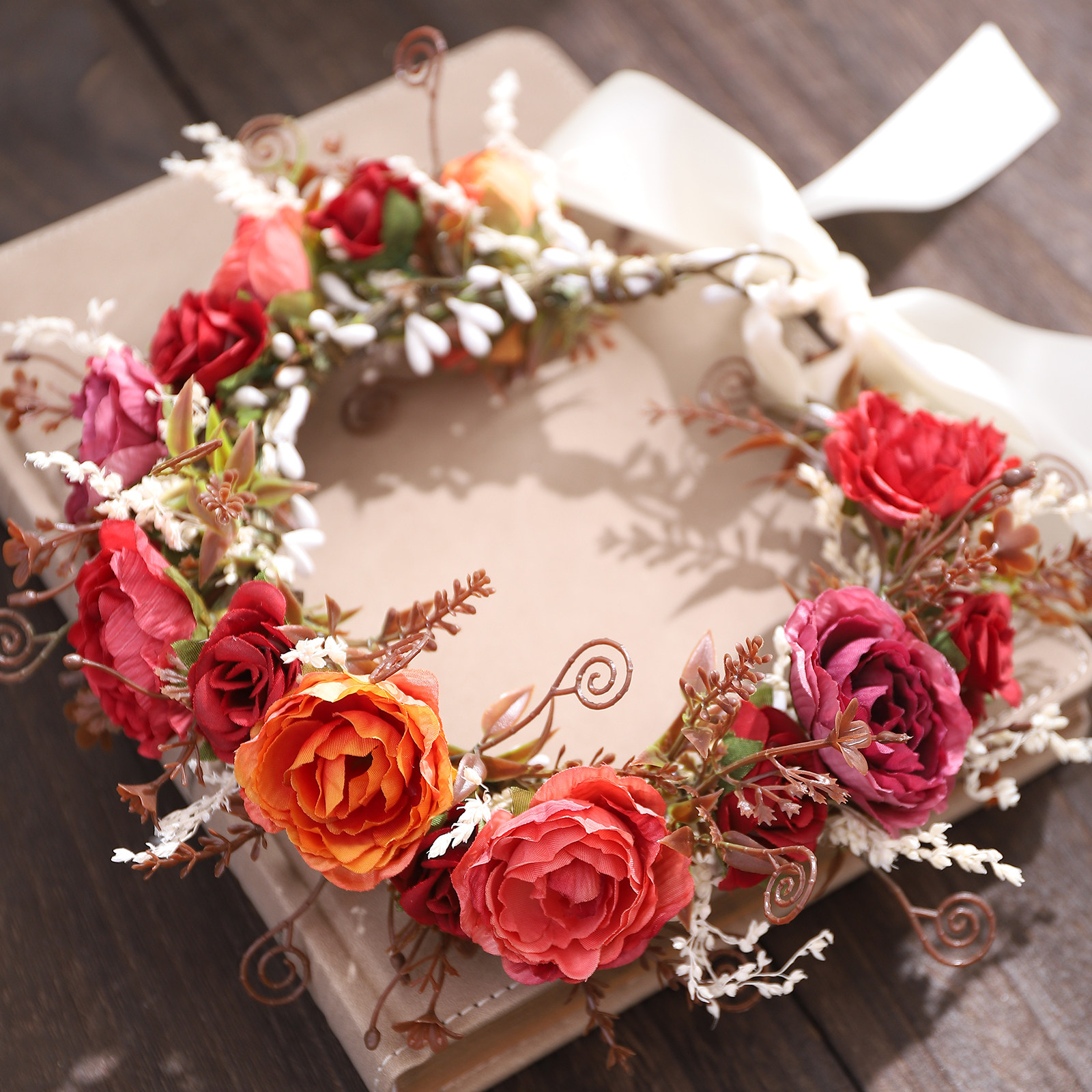 新娘头饰森系花环甜美优雅韩式仙美花朵发饰海边度假拍照写真饰品