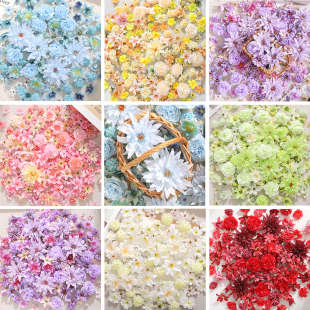 仿真花混搭花朵花艺材料包绢花假花diy手工团扇痛包谷美素材配件