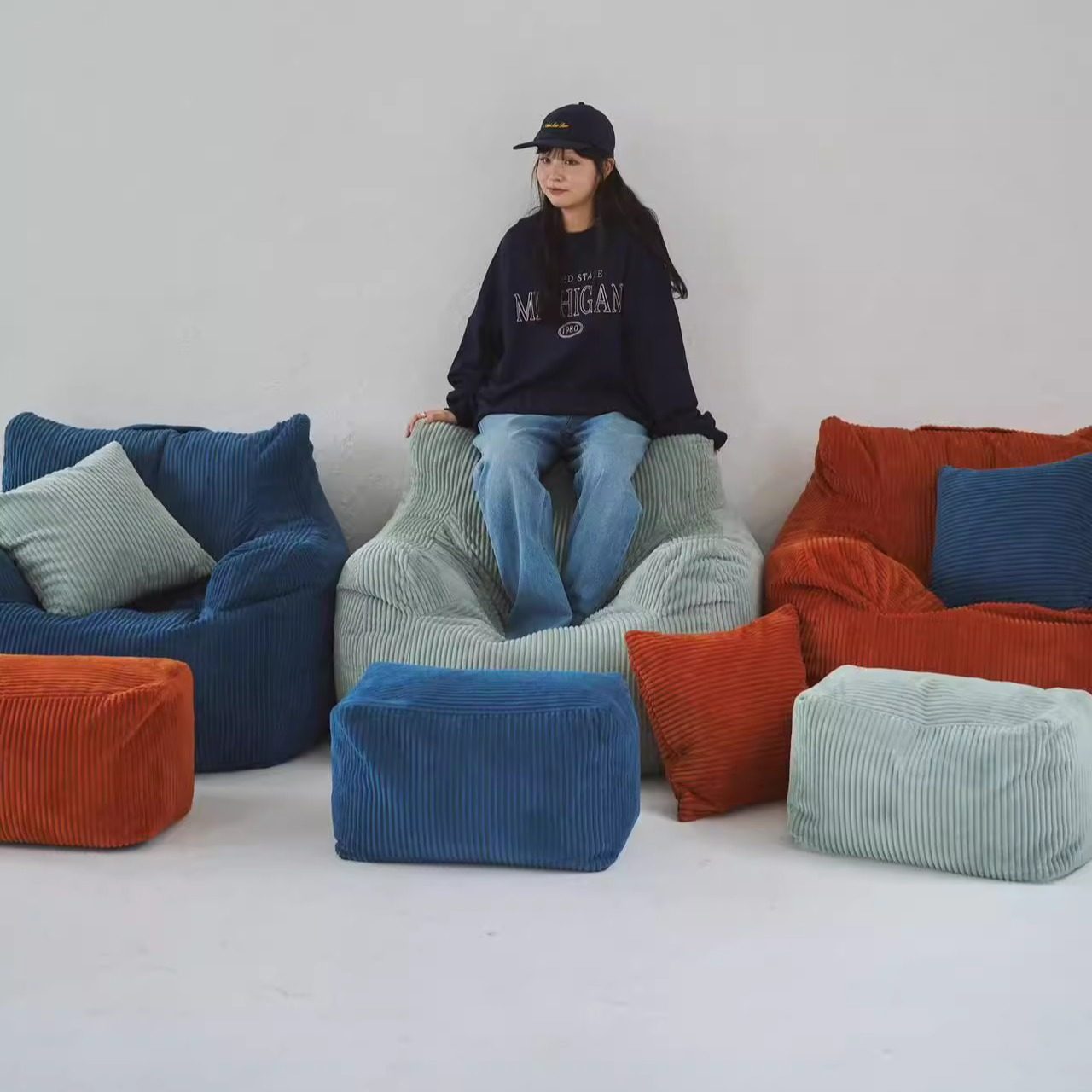 懒人沙发可躺可睡家用卧室窝窝单人榻榻米阳台休闲阅读小豆袋躺椅,住宅家具,懒人沙发,淘宝优惠券,粉丝福利购,淘宝优惠卷