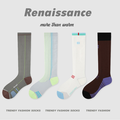 Renaissance袜子女跑步肌能小腿袜跳绳马拉松健身运动压力瘦腿袜