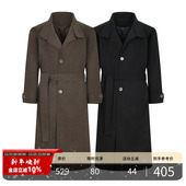 PMET 立领风衣外套 多形态翻领毛呢大衣 配腰带夹棉秋冬毛呢长款