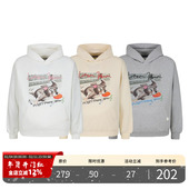 PMET 「狂奔小狗」主题印花连帽卫衣 重磅水洗宽松运动休闲上衣男