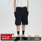 腰头织带工装 短裤 立体口袋设计潮牌男夏季 PMET 宽松五分休闲裤