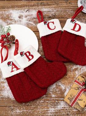 Christmas Decorations Red Knitted Christmas Stocking Christm