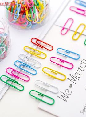 50pcs/box Rainbow Colored Paper Clip Metal Clips Memo Clip B