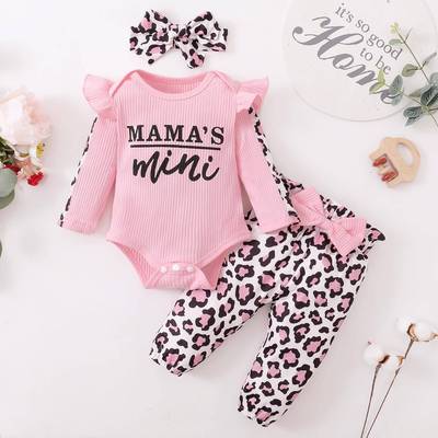 3Pcs Newborn Clothes Baby Girl Clothes Sets Infant Outfit Ru