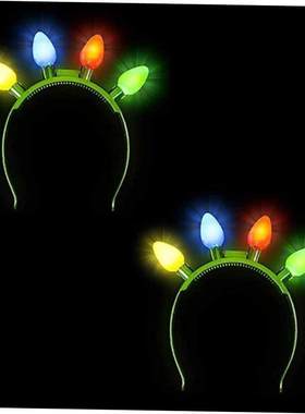 1 Pack Christmas Light Up Bulb Headband Led Glow Christmas H