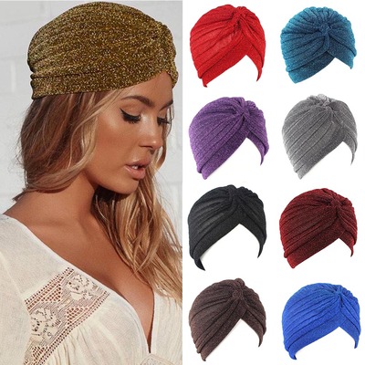 turban headband cap muslim winter warm headwear casual knot