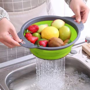 Collapsible Silicone Strainer Fruit Vegetable Washing Basket