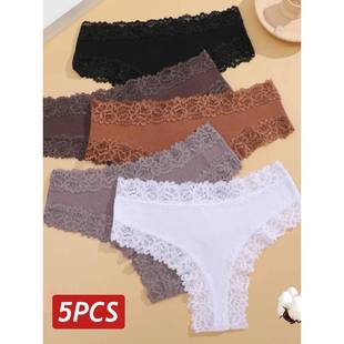 Lace Seamless Brazilian Set Sexy Women Panties 5PCS Cotton