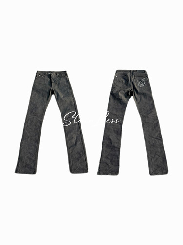 冈山赤耳原牛skinny直筒牛仔裤