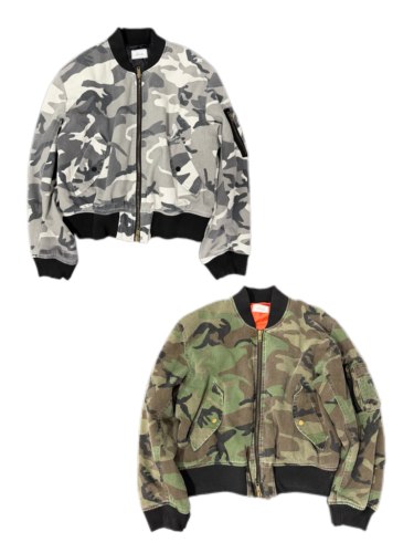 MA1水洗做旧迷彩棉服夹克Bomber