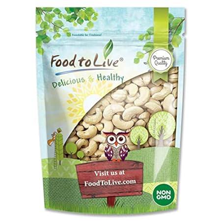 food to live - raw cashews, 5 pounds deluxe whole nuts, u