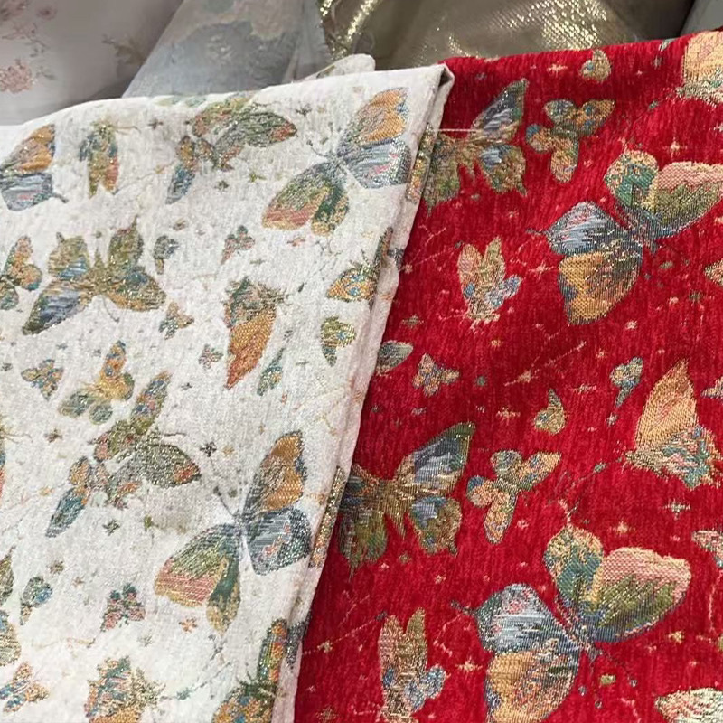 新款加厚新中式布料雪尼尔汉服