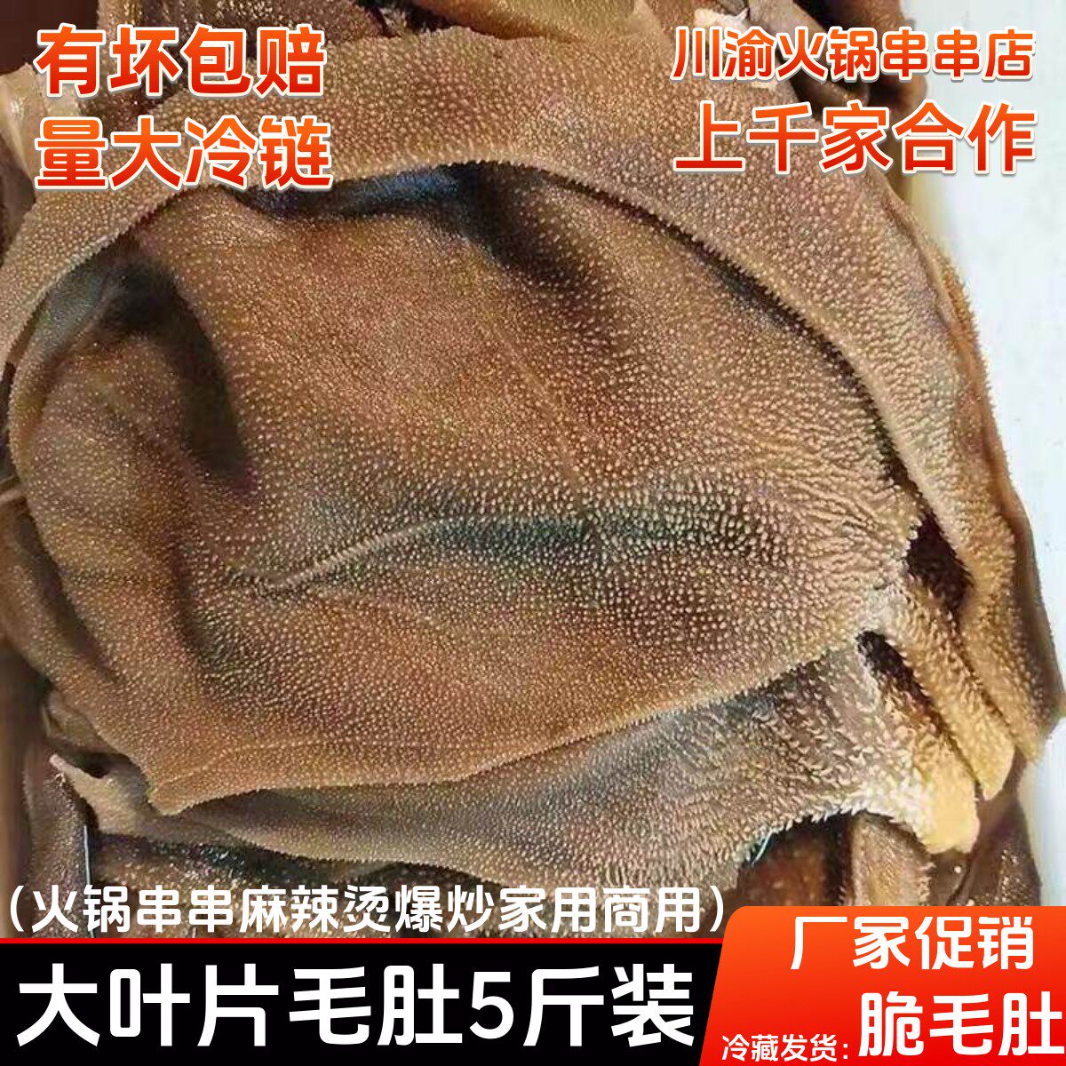 毛肚大叶片5斤新鲜冷冻重庆爽脆大叶片毛肚火锅食材串串新鲜批发