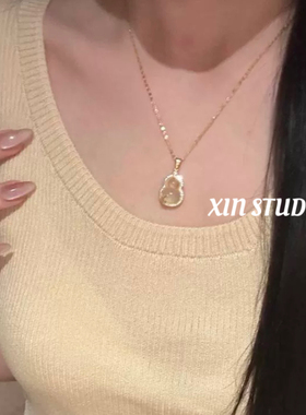 XIN STUDIO 日进斗金招财玉葫芦项链 2025新款爆款百搭颈链送女友