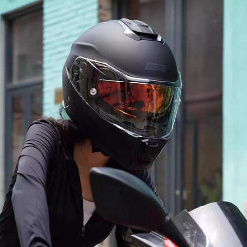 GSB摩托车头盔双镜片揭面盔