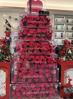 永生花行李箱真花茶几送女朋友闺蜜生日礼物弗洛伊德玫瑰礼盒摆件