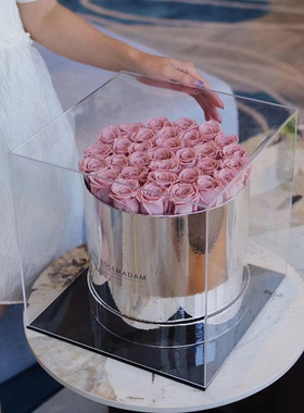 永生花抱抱桶送女友闺蜜七夕520圣诞情人节生日礼物玫瑰花礼盒