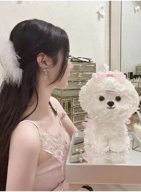 情人节圣诞节520七夕送女友生日马尔济斯泰迪比熊狗狗永生花礼物