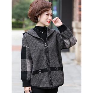 妈妈款 大衣50岁60中老年人洋气上衣服 加厚宽松外套中年妇女秋冬装