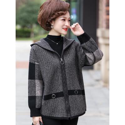 妈妈款加厚宽松外套中年妇女秋冬装大衣50岁60中老年人洋气上衣服