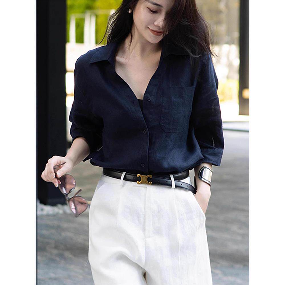 MONLOUVE秋季新款时尚简约显瘦气质高级感穿搭一整套休闲衬衫短裤