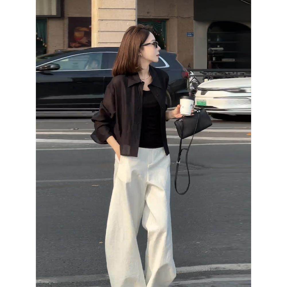 MONLOUVE时尚简约显瘦气质高级感穿搭一整套炸街独特漂亮休闲衬衫