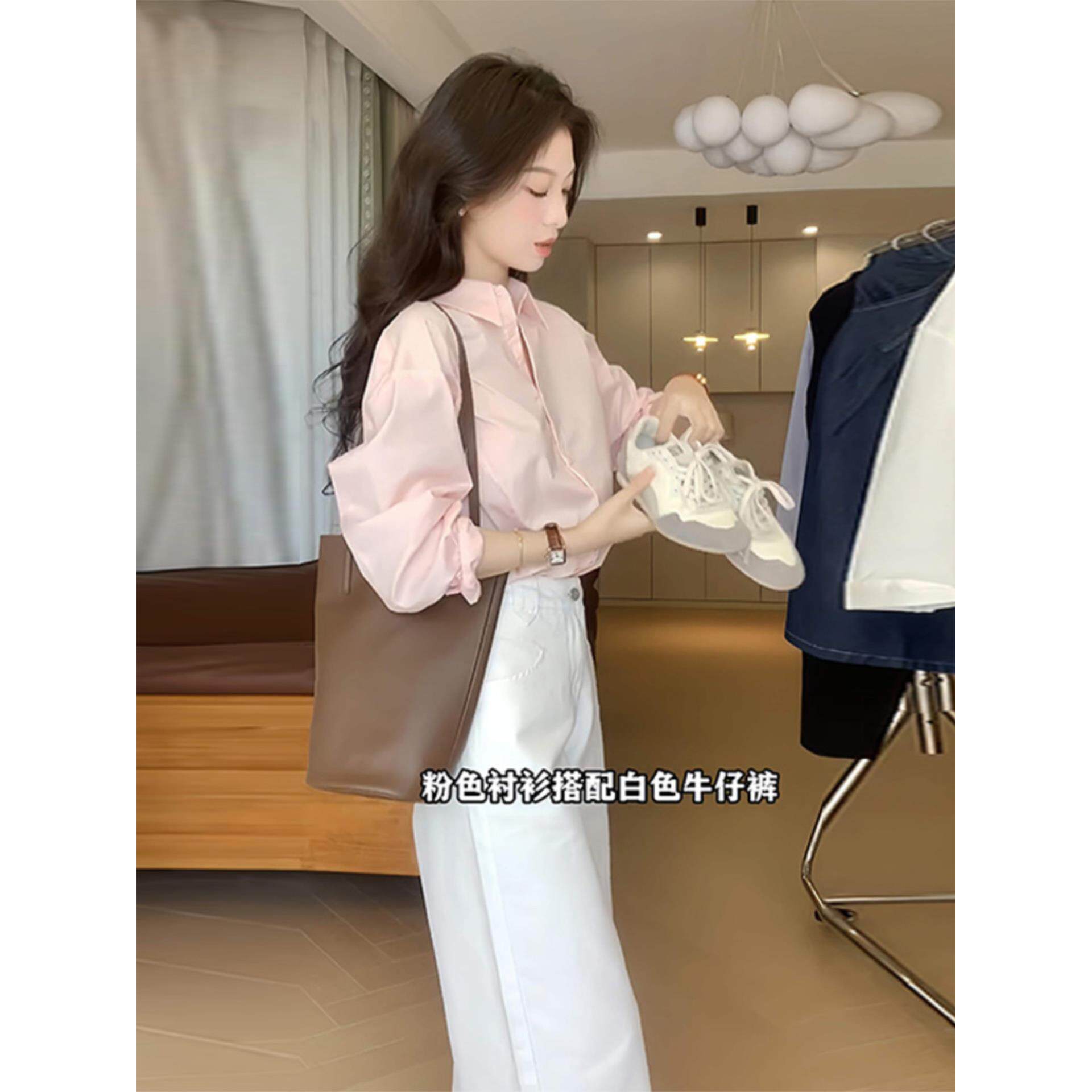 MONLOUVE秋季新款时尚简约显瘦气质高级感穿搭一整套休闲衬衫阔腿