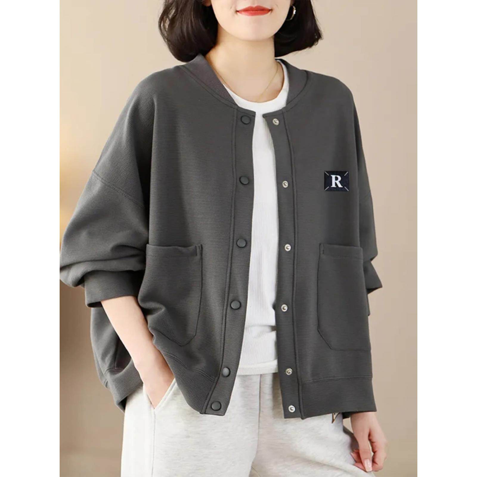 MONLOUVE休闲卫衣外套女士短款2025春秋季新款爆款中年妈妈棒球服