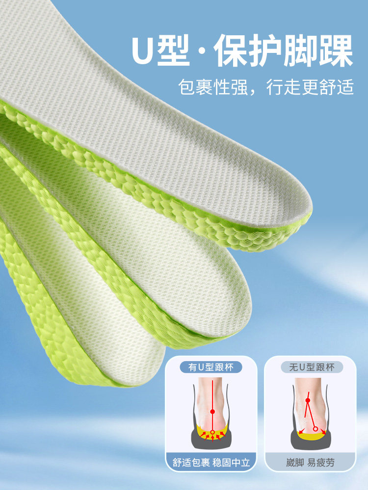 남성용 여성용 흰색 신발 강화 깔창 눈에 띄지 않고 피곤하지 않으며 충격 흡수 통기성 땀 흡수 및 냄새 방지 여름용 내부 강화 깔창