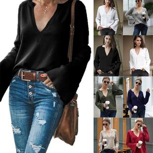color knitted women sweater commuting loose Autumn solid