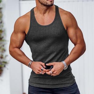 shipping mens slim fitness free sleeveless vertical new