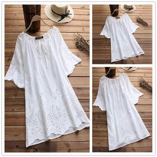 fitting style womens cotton shirt pullover loose neck