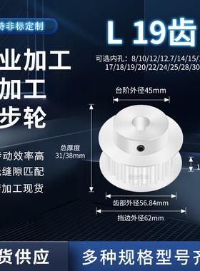 同步轮L19齿BF齿宽14/21内孔8/10/12/14/1传动轴皮带套装同步带轮