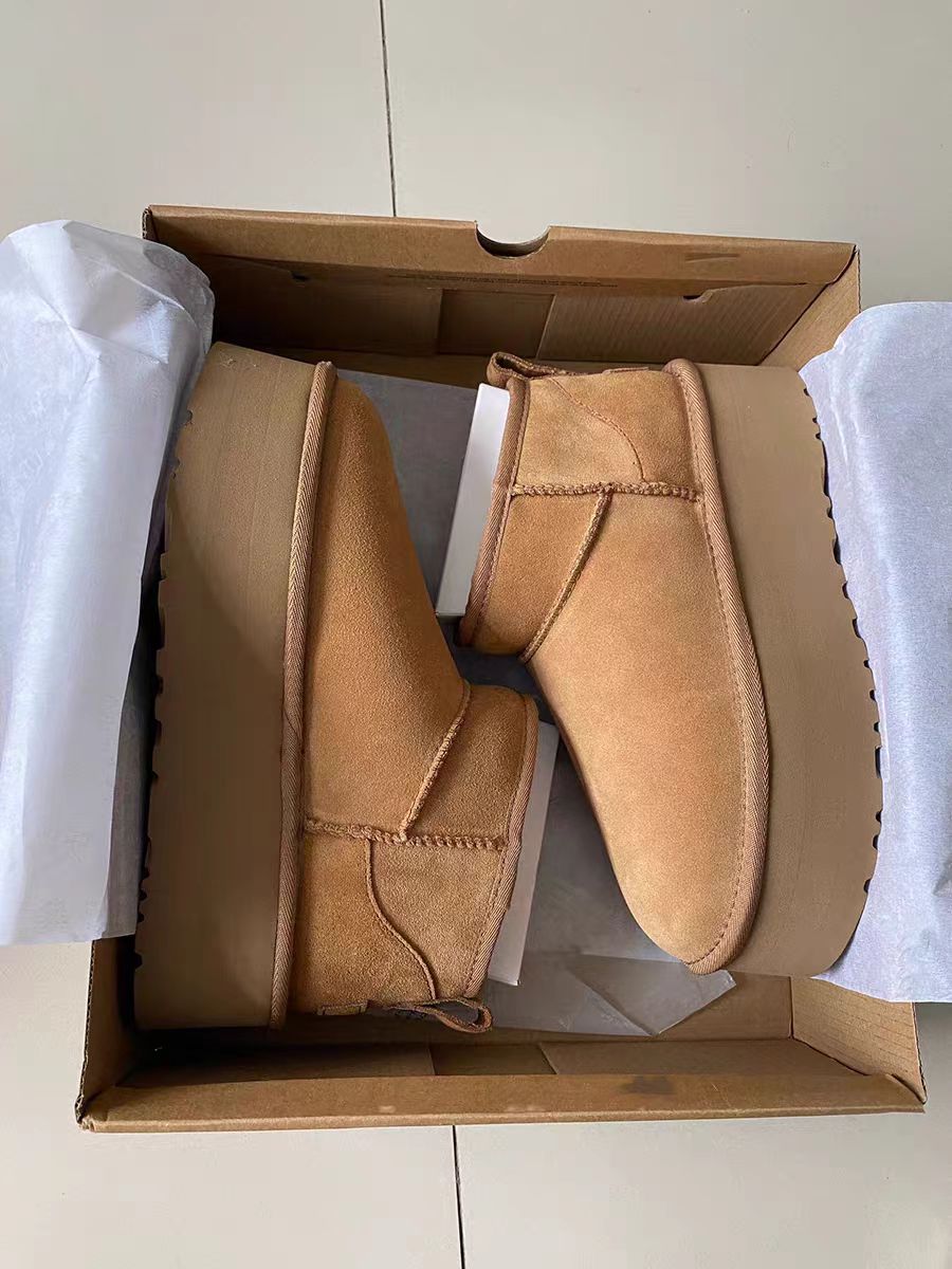 松糕厚底雪地靴女2025年新款防水短筒内增高棉鞋冬保暖加绒面包鞋