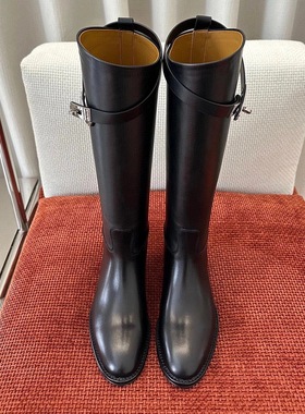 秋冬真皮女靴子时尚高筒靴骑士靴显瘦百搭不过膝女厚底增高通勤软