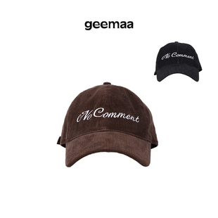 geemaa No Comment「无可奉告」刺绣棒球帽  牛仔灯芯绒复古休闲