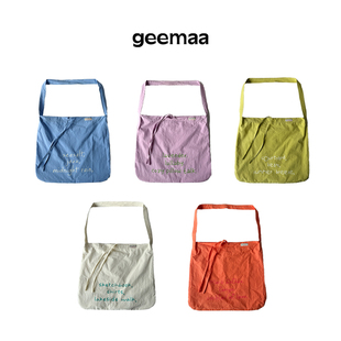 geemaa 流浪糖果彩色薄棉单肩包 肩背斜挎两用肌理感面料 多色