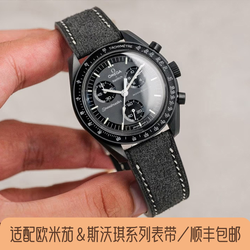 真皮斑鸠马克适配欧米茄联名款