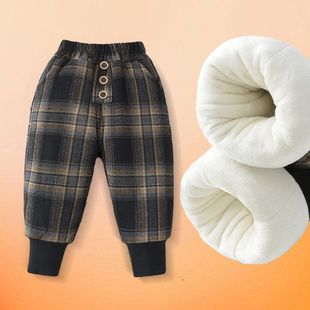 儿童加绒加厚裤子2025新款夹棉长裤男童一条过冬男女童保暖裤外穿