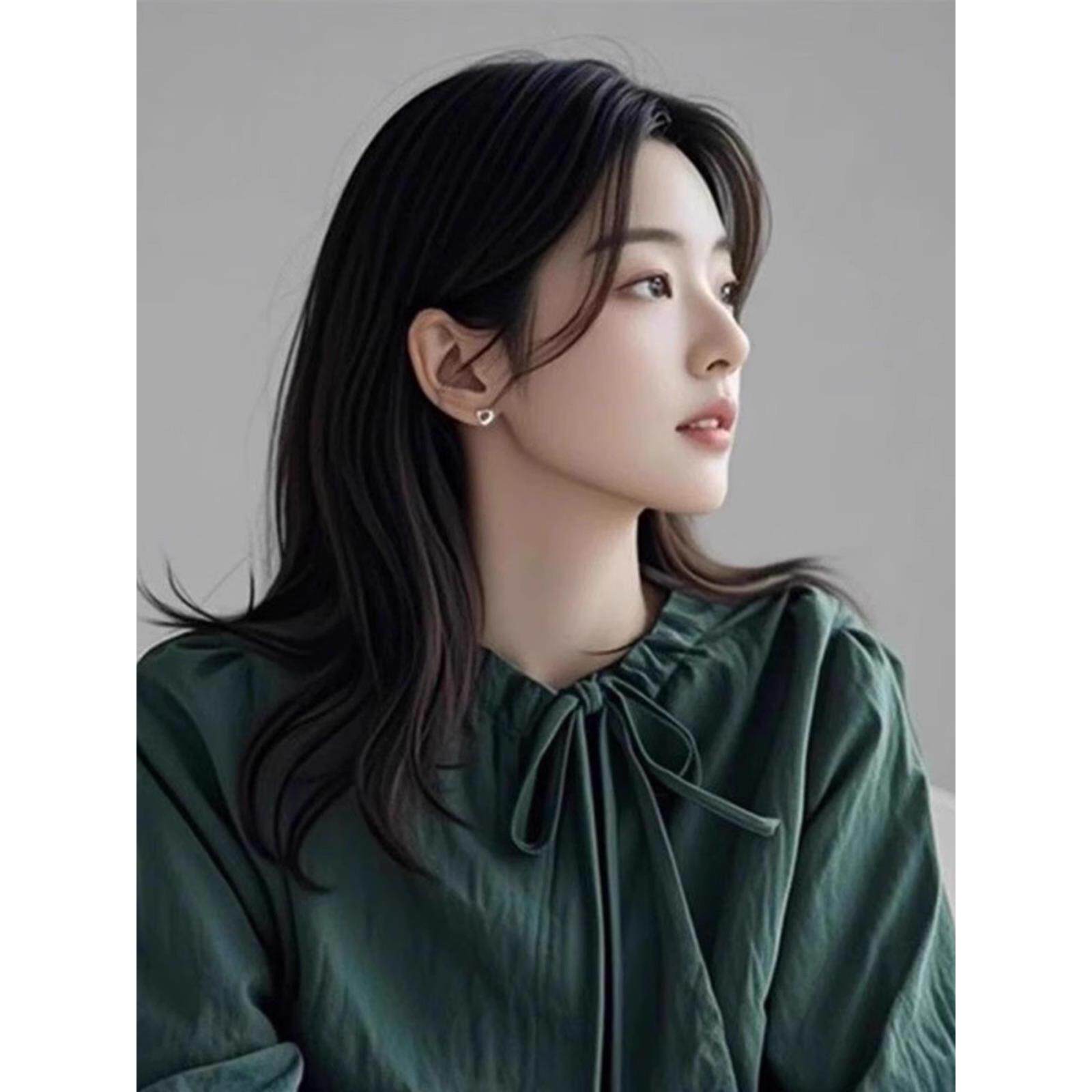 MONLOUVE广州十三行复古绿色蝴蝶结系带长袖T恤女小众气质上衣潮
