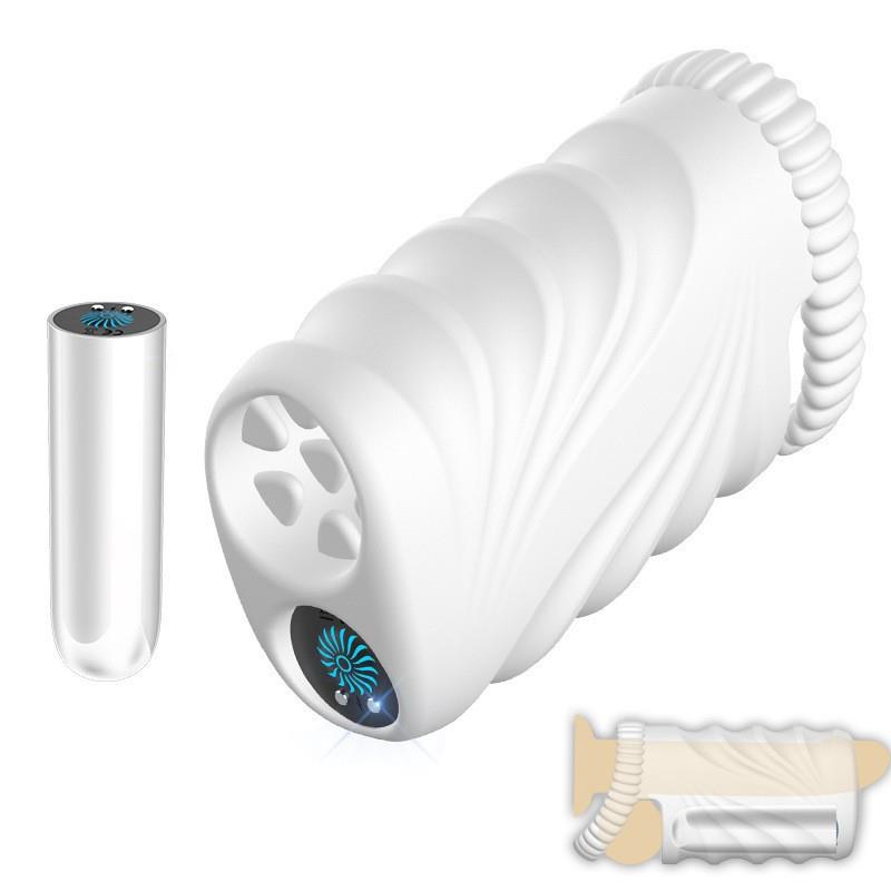 Male penis vibration massager reduces sensitivity