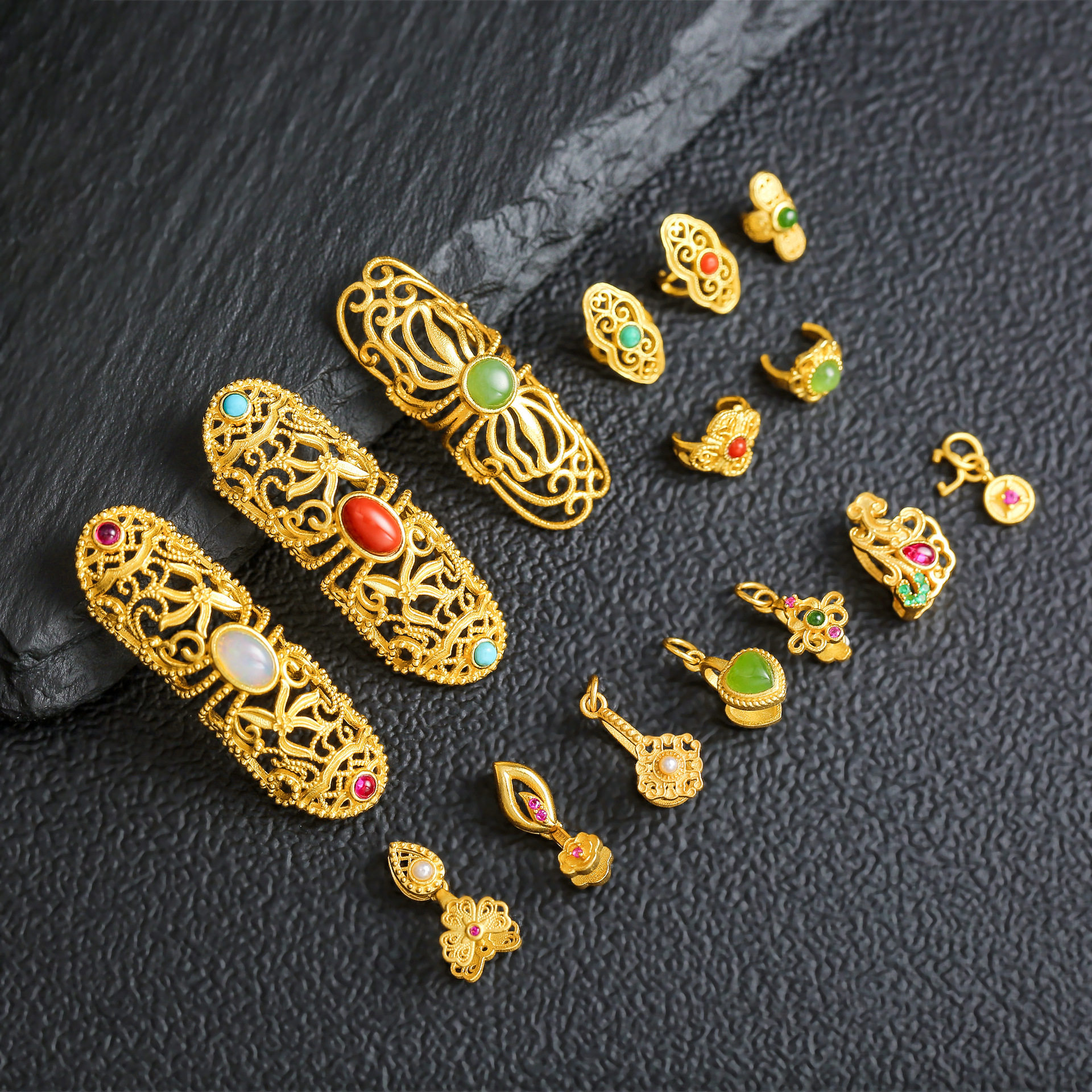 纯银古法金玉镯断裂修复卡扣手镯遮瑕装饰贴片镯子加固保护神器